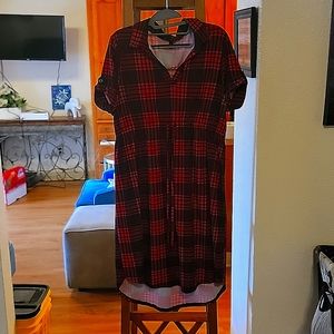 Red & Black Plaid Maternity dress
